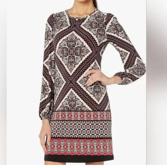 Tommy Hilfiger Dresses & Skirts - Tommy Hilfiger long Sleeve Dress with Geometric Patterns size 10